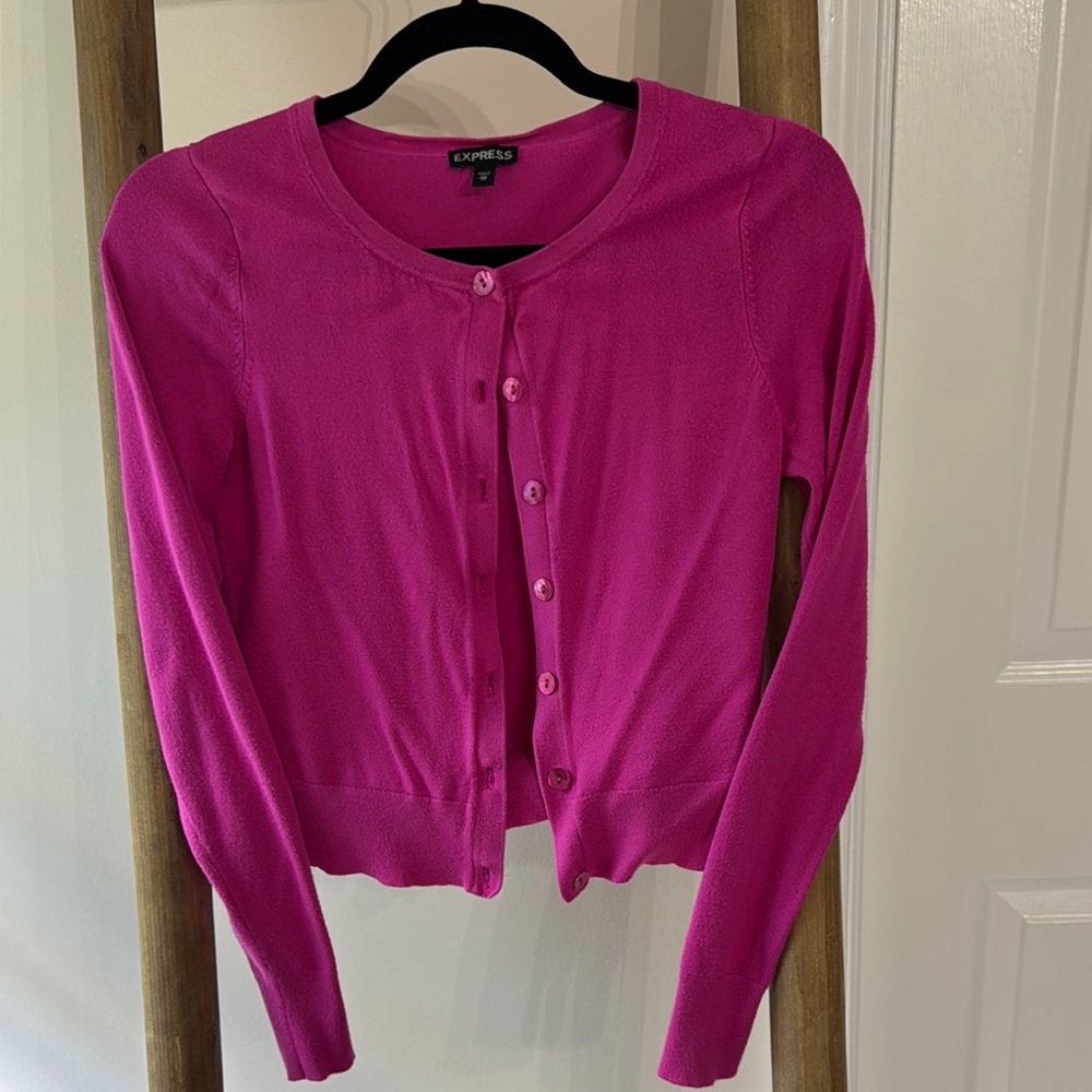 Express Women's Pink Cardigan Sweater